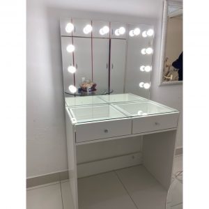 2 Drawer Glass Top Glam Station