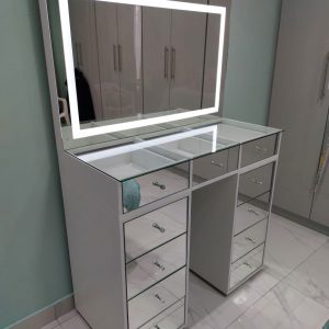 1200 X 500 X 910 11 Drawer Mirror vanity with LED mirror
