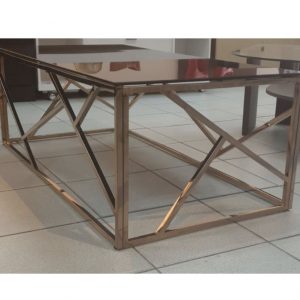 Geometric glass coffee table