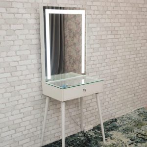 Glass top slay station with LED Mirror