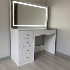 1000 X 500 X 810 5 Drawer Timber Top Glam Station